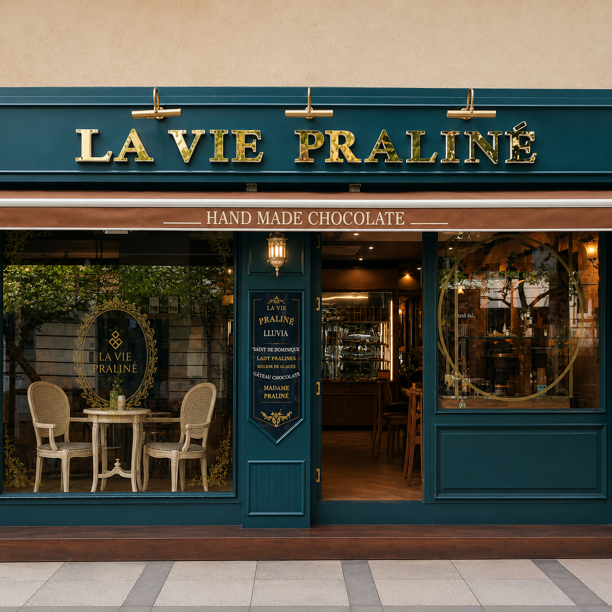 La Vie Praliné Gold Kabartma Harf Cephe Tabelası