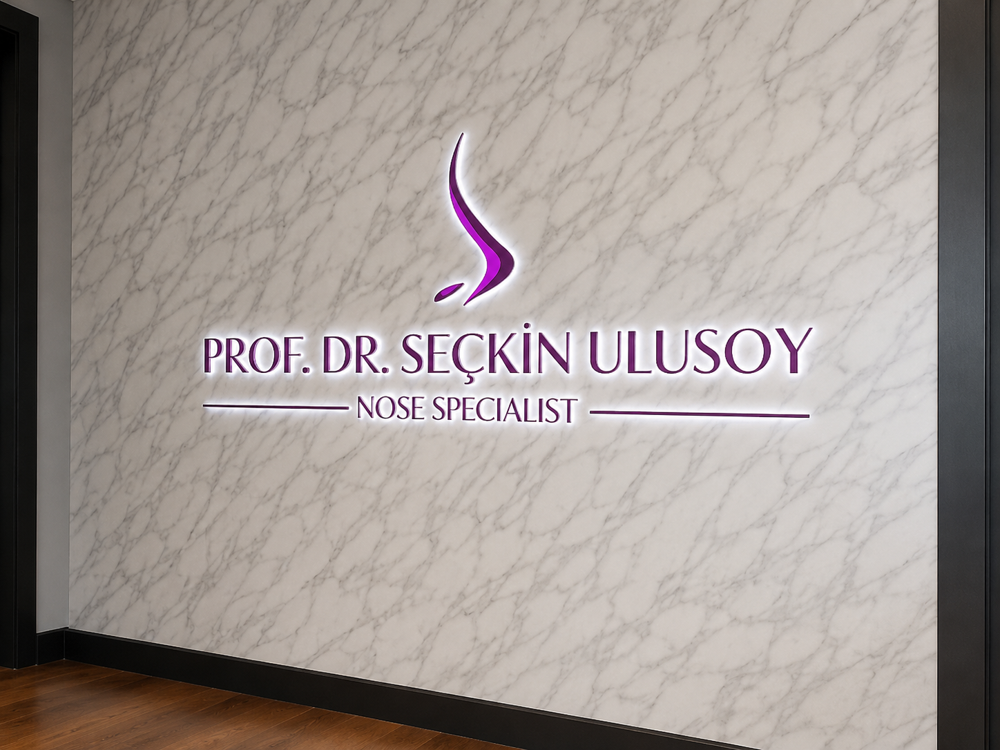 Prof. Dr. Seçkin Ulusoy İç Mekân Işıklı Tabela Uygulaması